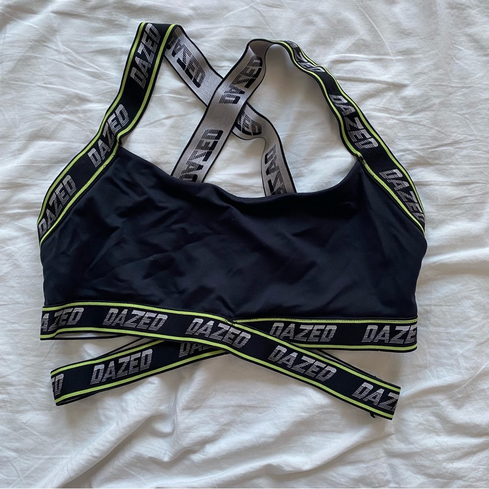 Black & Lime Sports Bralette